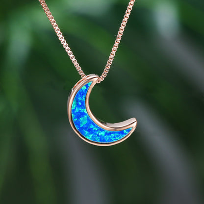 Opal Moon Necklace