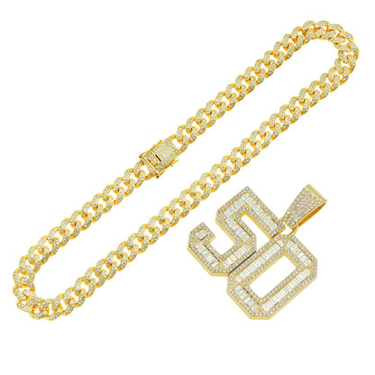 Hip-Hop Number 50 Cuban Chain Pendant Necklace