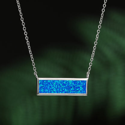 Simple and unique blue Aoba double pendant long necklace