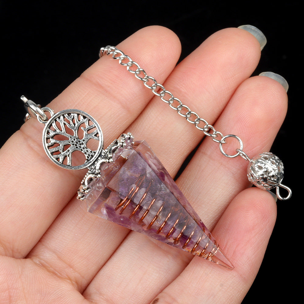 Crystal Life Tree Resin Gravel Spirit Pendulum