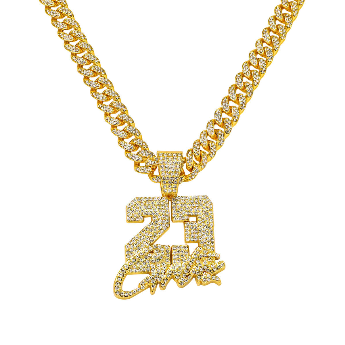 Hip-Hop Style Number 23 Cuban Chain Pendant Necklace