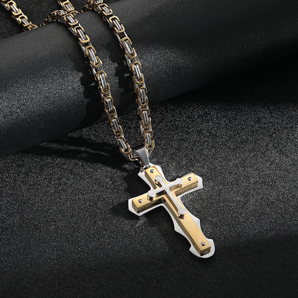 Men's Vintage Punk Cross Necklace