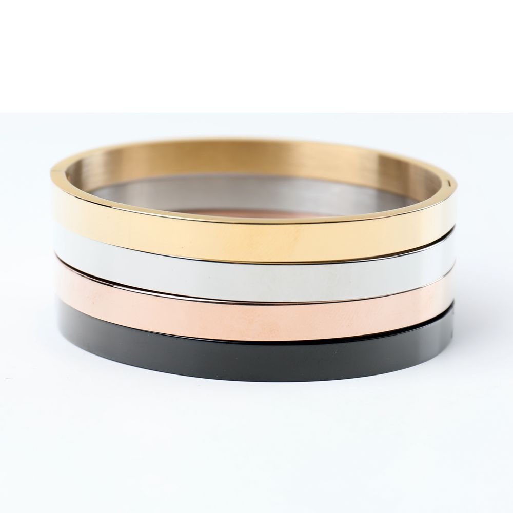 Men’s Minimalist Stainless Steel Cuff Bangle with Snap Clasp Fashion Wrist Jewelry