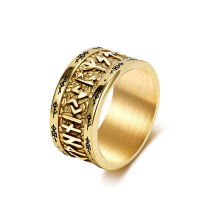 Viking script men's ring