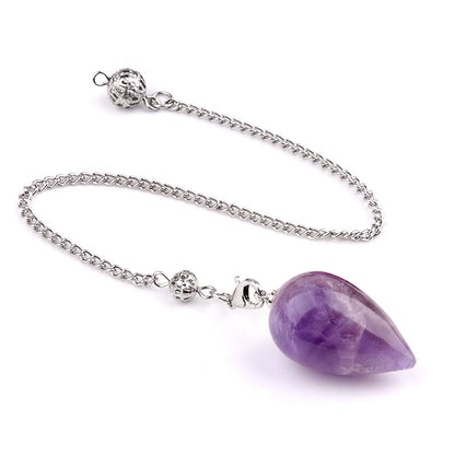 Vintage yoga meditation teardrop-shaped natural crystal spirit pendulum