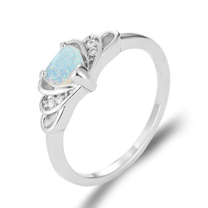 Women's Heart Opal Zirconia ring