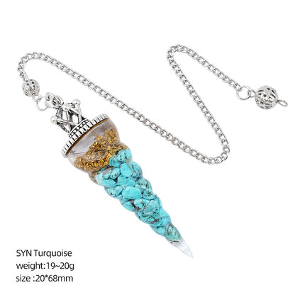 Crown-Headed Spiral Conical Yoga Meditation Adjustable Frequency Crystal Resin Spirit Pendulum
