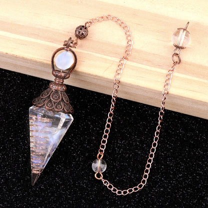 Ancient Red Seven-Colored Crystal Resin Spiritual Pendulum