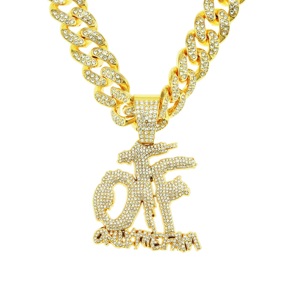 Hip-Hop Letter Cuban Chain Pendant Necklace