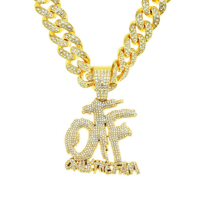 Hip-Hop Letter Cuban Chain Pendant Necklace