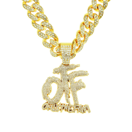 Hip-Hop Letter Cuban Chain Pendant Necklace