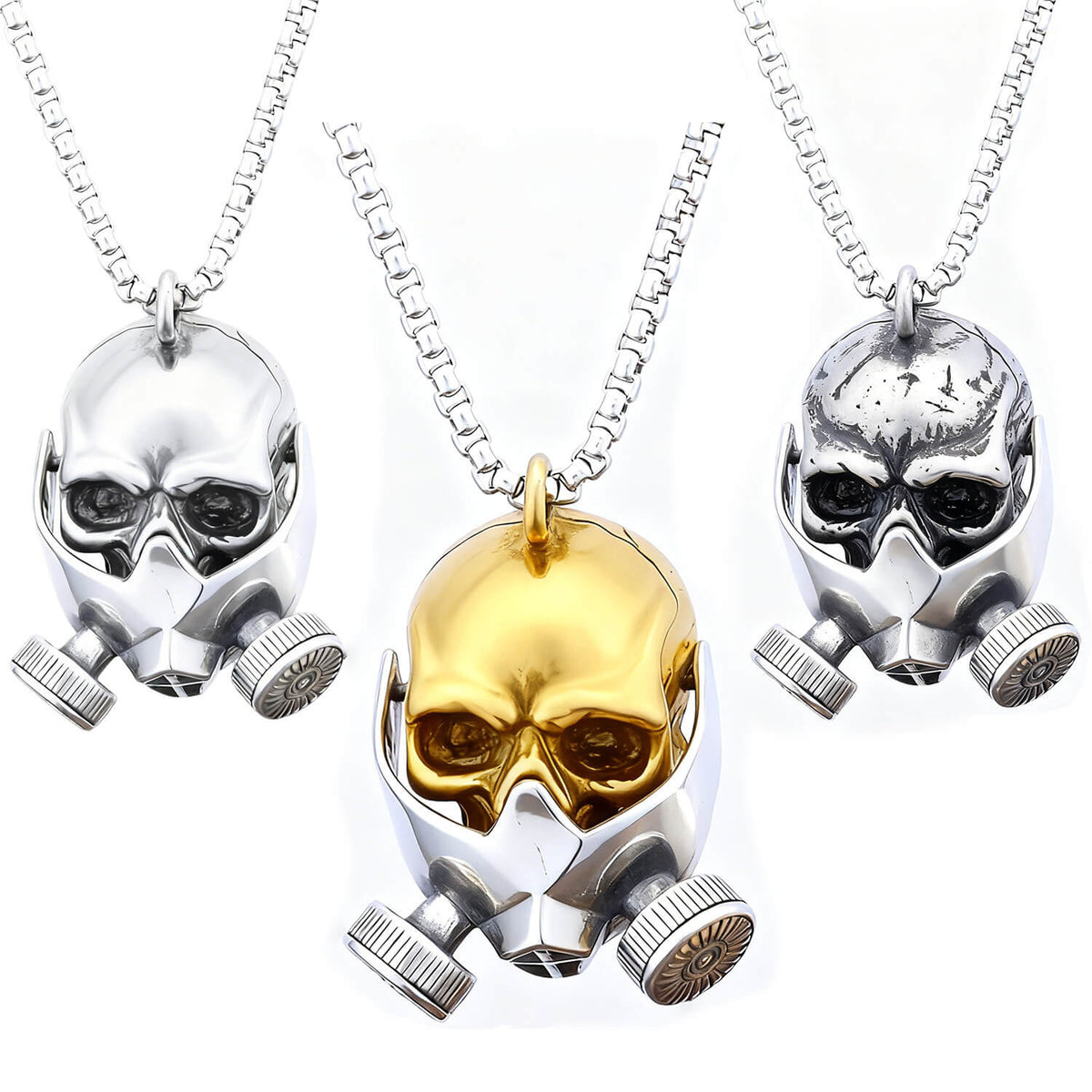 Men's Dark Wind Industrial Gas Mask Skull Pendant Necklace