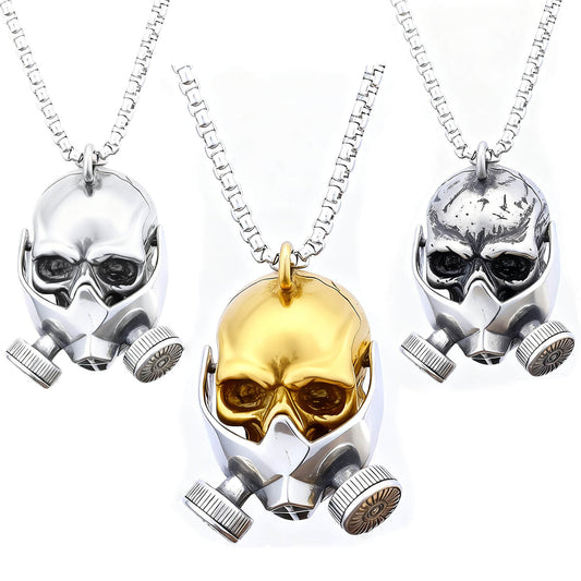 Men's Dark Wind Industrial Gas Mask Skull Pendant Necklace