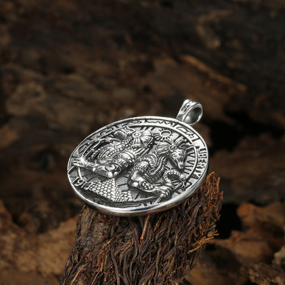 Men's Vintage Egyptian Anubis Round Pendant Necklace