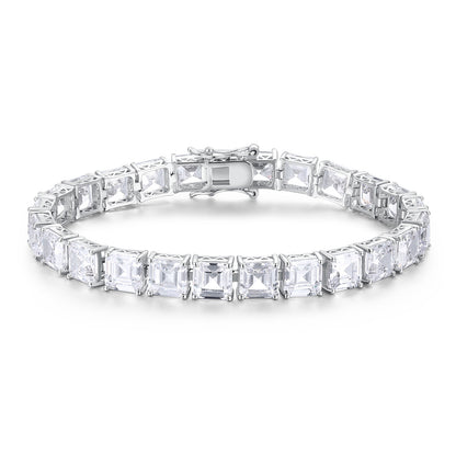 Women&Men's Four-Claw Square 7mm Zircon Cuban Tennis Bracelet