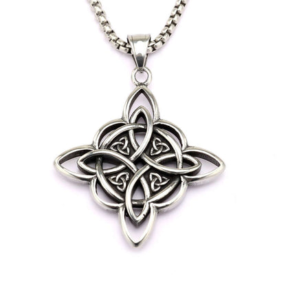 Vintage Stainless Steel Celtic Knot Pendant Necklace for Men