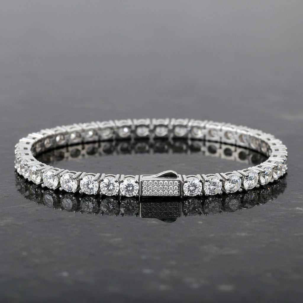 Women&Men's 3mm Spring Clasp Zircon Tennis Bracelet