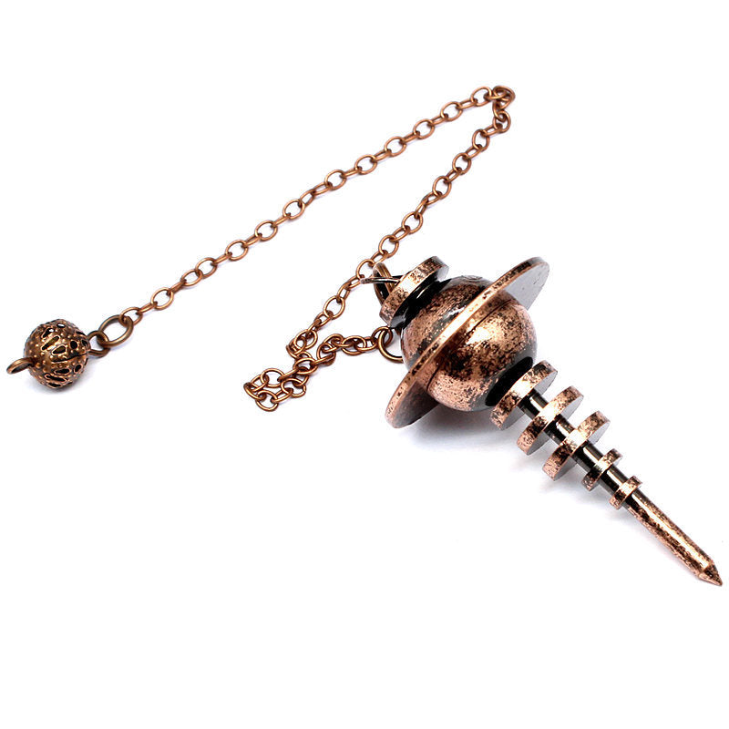 Vintage Metal Copper Flying Saucer Top With Gravity-Concentrating Pendulum