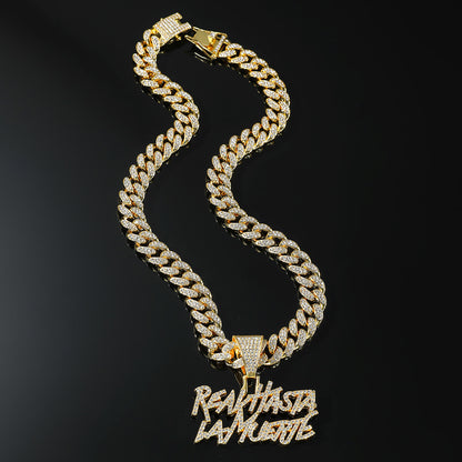 Trendy Hip-Hop Style Personalized Letter Cuban Chain Pendant Necklace
