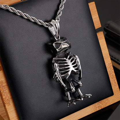 Men's Fashionable Owl Skull Pendant Necklace