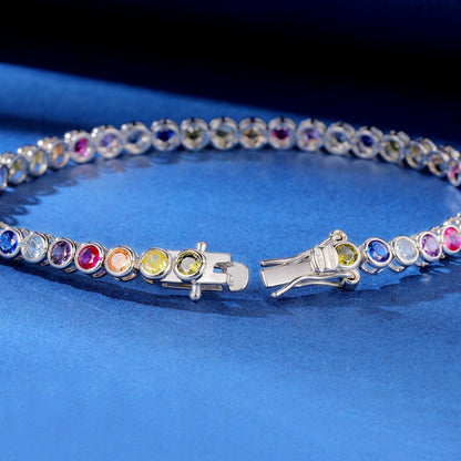 Women&Men's 3mm Colored Zircon Tennis Bracelet