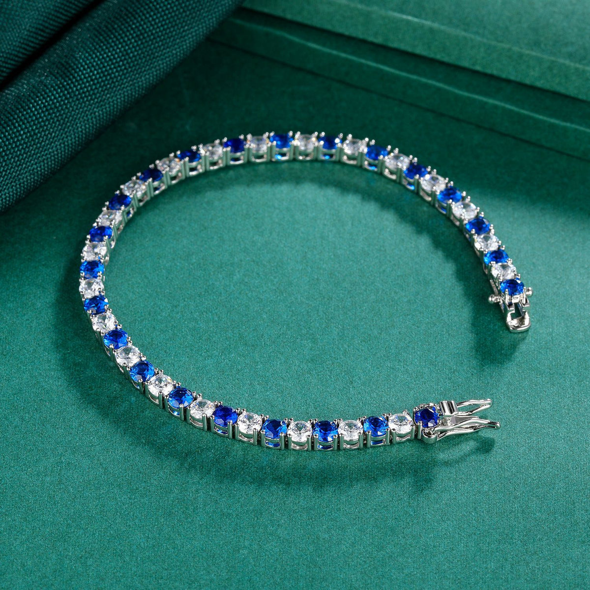 Women&Men's 4mm Round Zircon Eight-Shaped Clasp Tennis Bracelet