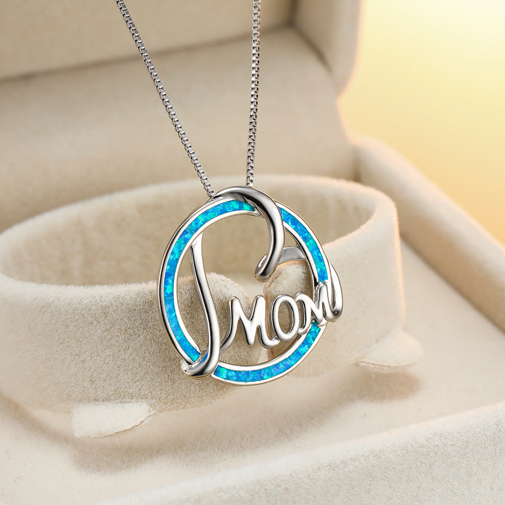 Opal Mom Round Necklace