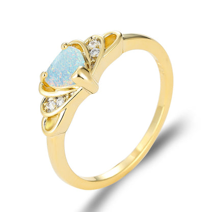 Women's Heart Opal Zirconia ring
