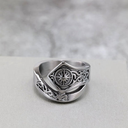 Vintage Solid Stainless Steel Indian Sun God Band Ring for Men
