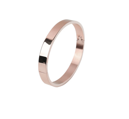 Men’s Minimalist Stainless Steel Cuff Bangle with Snap Clasp Fashion Wrist Jewelry