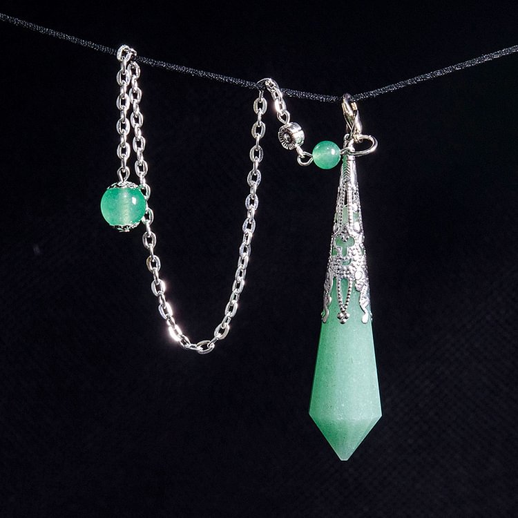 Vintage 12-Faceted Green Aventurine Balance Energy Pendulum