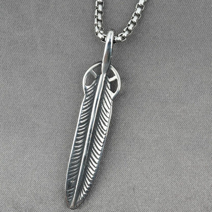 Men's Vintage Feather Pendant Necklace
