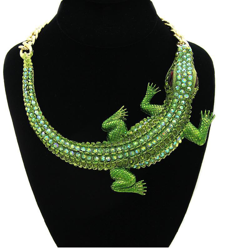 Hip-Hop Vintage Large Crocodile-Shaped Cuban Chain Pendant Necklace