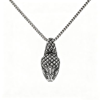 Men's Steel Cobra Punk Pendant Necklace