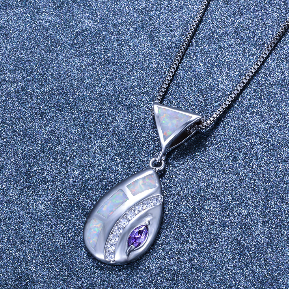 Triangle Opal Waterdrop Necklace