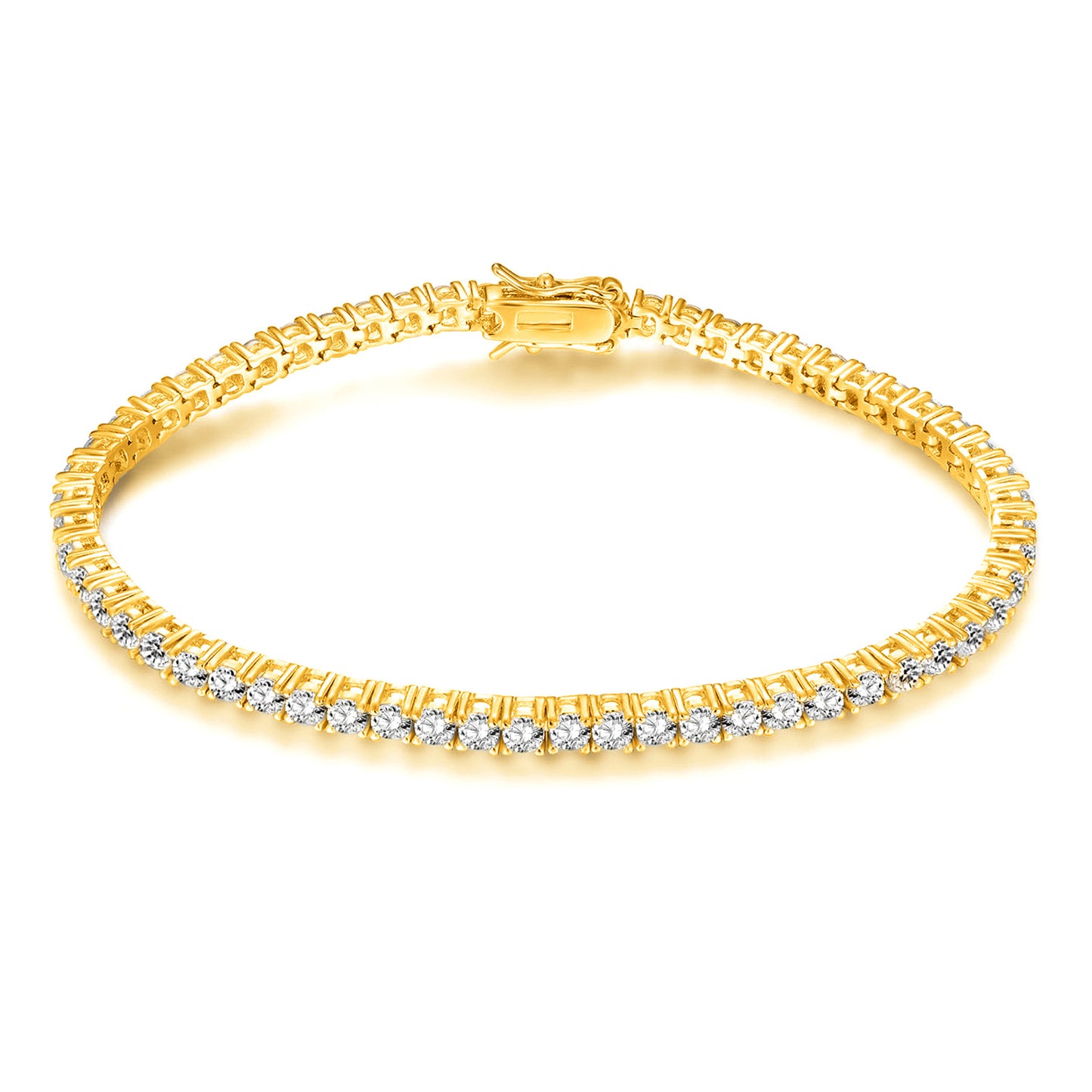 Women&Men's 2.5-3.5mm Four-Prong Zircon Cuban Tennis Bracelet