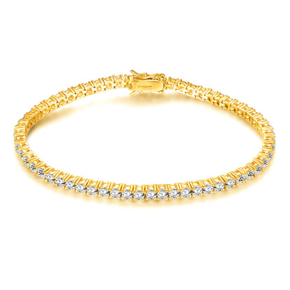 Women&Men's 2.5-3.5mm Four-Prong Zircon Cuban Tennis Bracelet