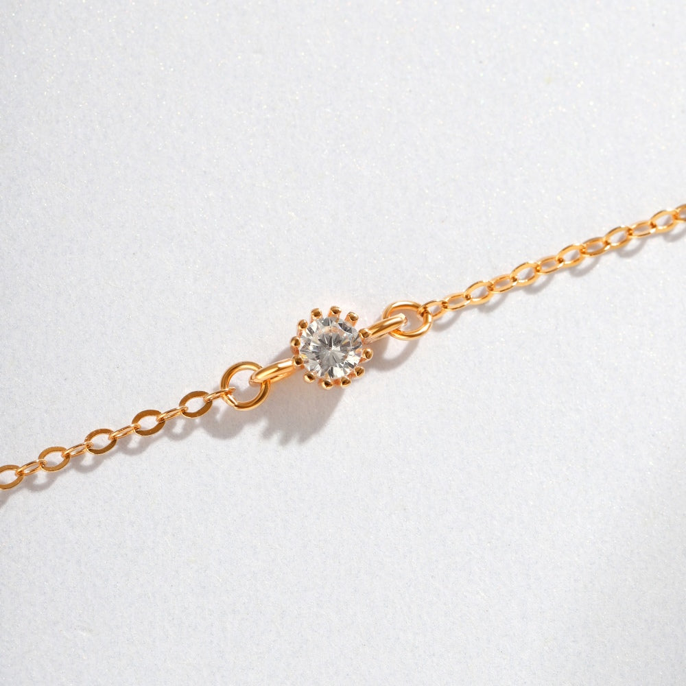 Women's Bracelet, White Shell Inlaid Clover With White Agate & Zirconia, S925 with Gold Plating