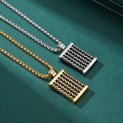 Fried Dough Twists Pattern Men's Pendant Necklace