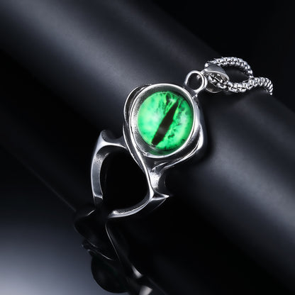 Men's Steel Evil Eye Claw Pendant Necklace