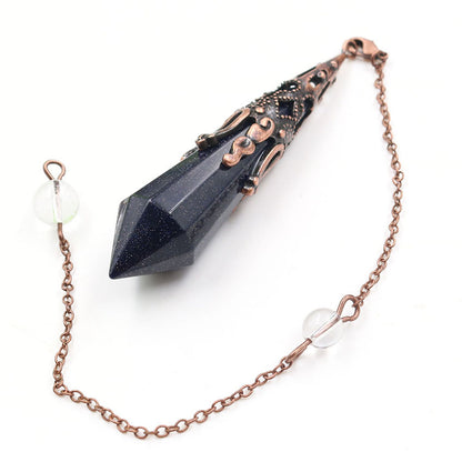 Vintage Red Copper Faceted Crystal Spirit Pendulum