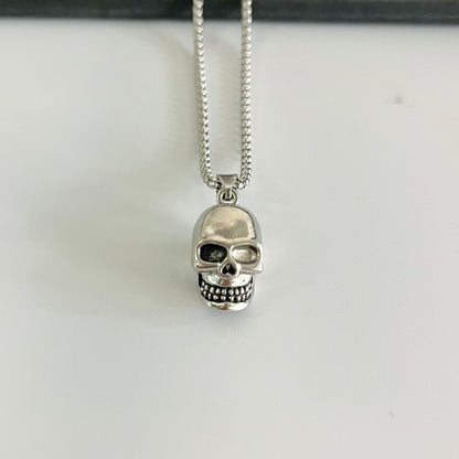 Men's Steel Vintage Skull Pendant Necklace, Punk Style Personalized Jewelry