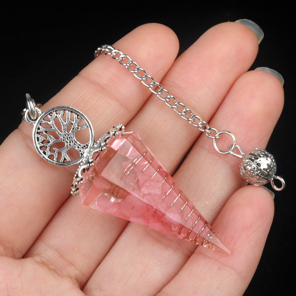Crystal Life Tree Resin Gravel Spirit Pendulum