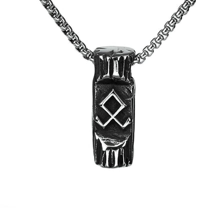 Vintage Stainless Steel Viking Symbol Pendant Necklace for Men