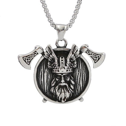 Men's Viking Odin Double Axe Pendant Necklace