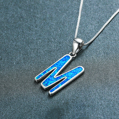 Opal Letter M Necklace