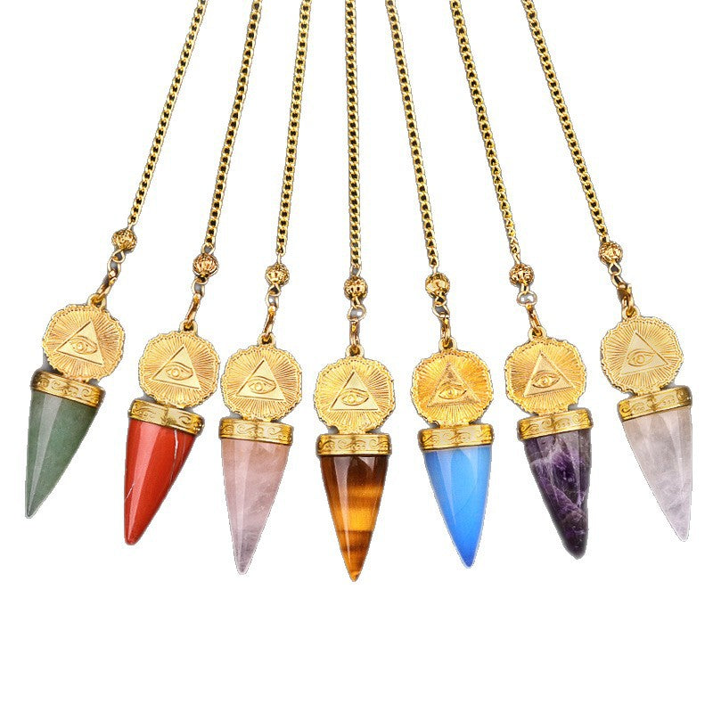 Crystal Golden All-Seeing Eye Spirit Pendulum
