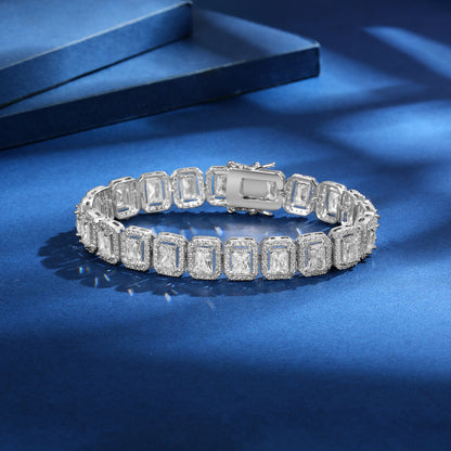 Women&Men's Hip-Hop Inlaid Zircon Cuban Tennis Bracelet