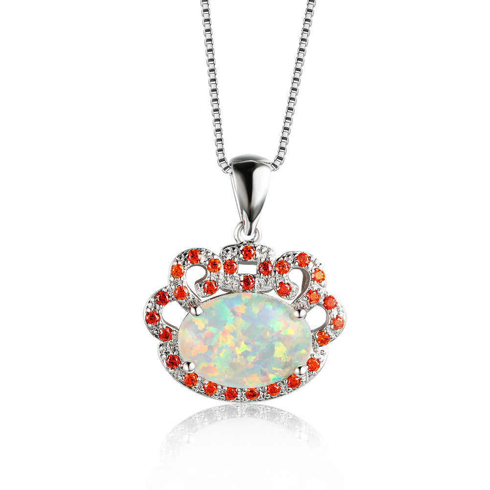 Platinum crab-shaped Australian pearl necklace
