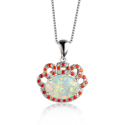 Platinum crab-shaped Australian pearl necklace